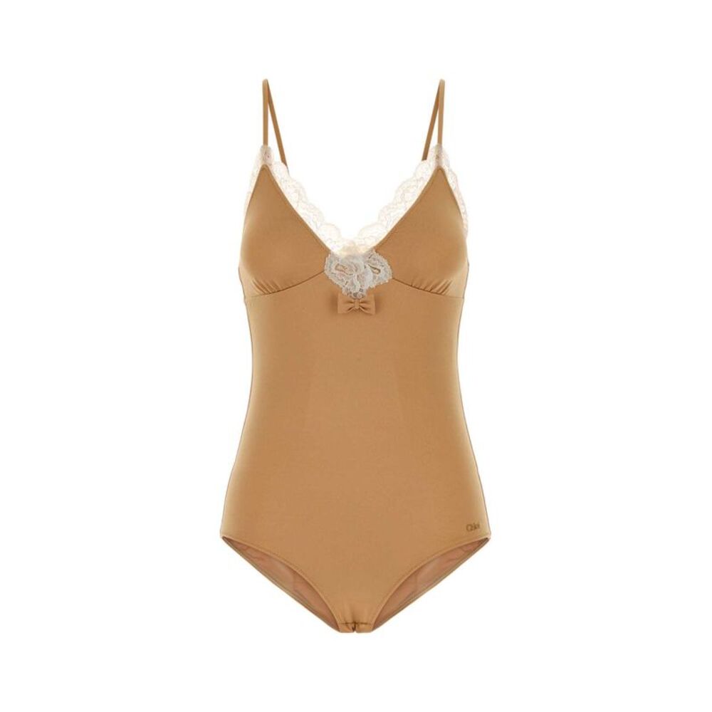 Chloe Women Skin Pink Stretch Nylon Bodysuit